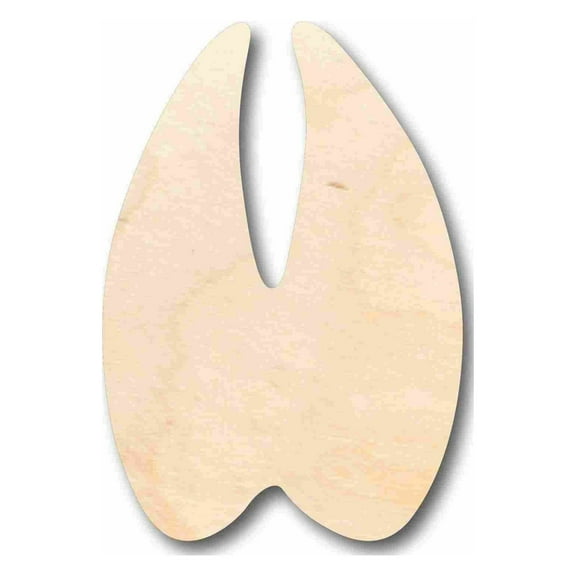 Unfinished Wood Deer Track Foot Print Silhouette - Craft- up to 46" DIY 6" / 1/4"