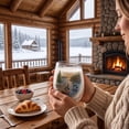 thumbnail image 5 of 15oz Winter Story Scene Glass Cup, Warm Cabin & Lakeside Pattern Aesthetic Festive Glass Mug, Multipurpose Holiday Glassware for Drink Serving & Home Table Decor, Christmas Xmas Holiday Gift, 5 of 7
