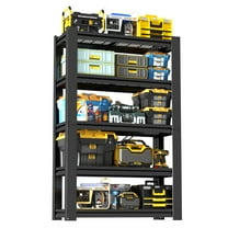 72"H All-Metal Garage Shelving Unit and Storage, Easy Assembly Shelves, Heavy-Duty Adjustable Laminates Shelf, Steel Shelves for Warehouse,Basement, 35.4"W*15.7"D*72"H, Black