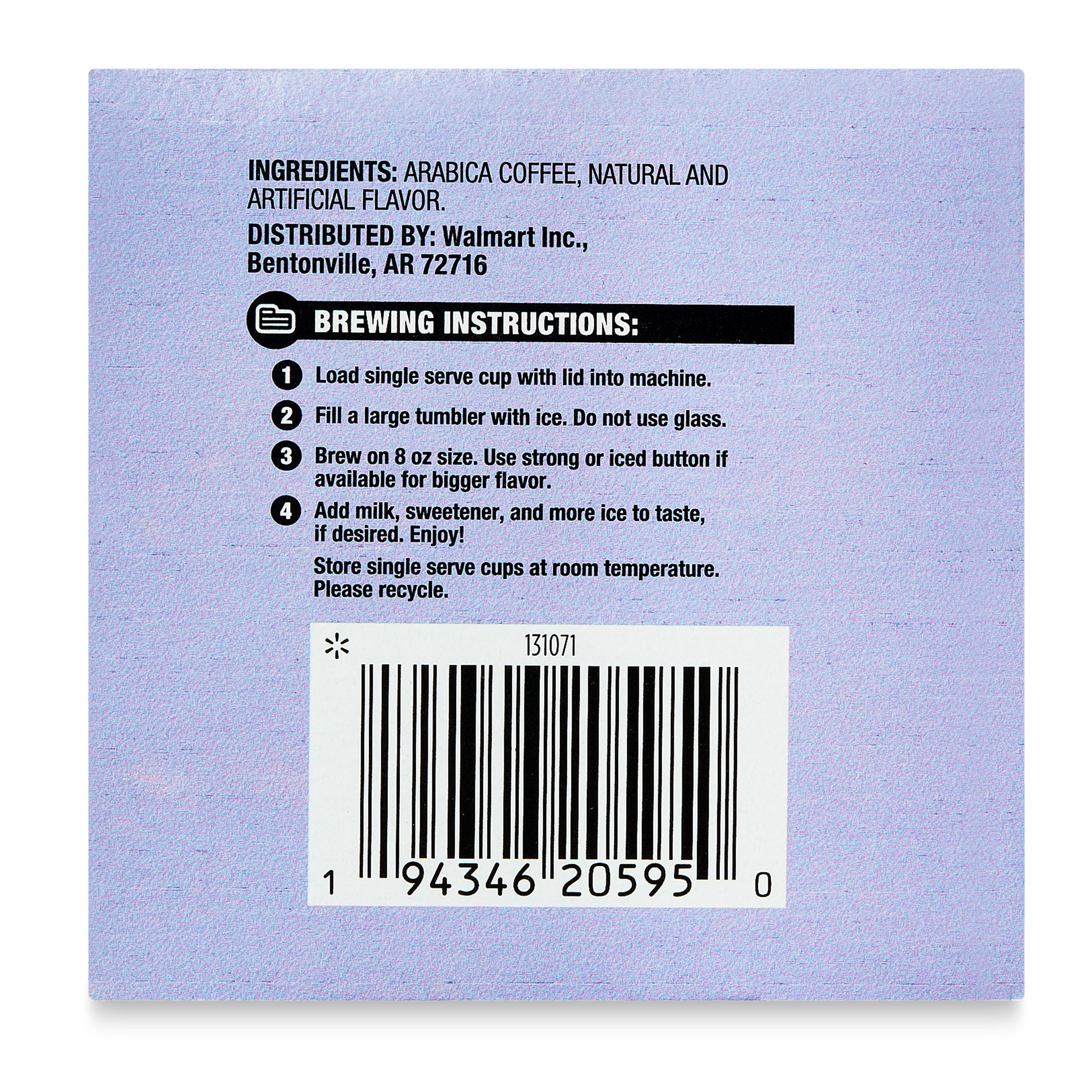 (6 pack) Great Value Iced Caramel Macchiato, Medium Roast Arabica Coffee Pods, 12 Count