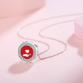 thumbnail image 4 of Valentine Gift Necklace for Women 925 Sterling Silver Cubic ZIrconia Love Icon Enamel Women Pendant Necklace Jewelry, 4 of 6