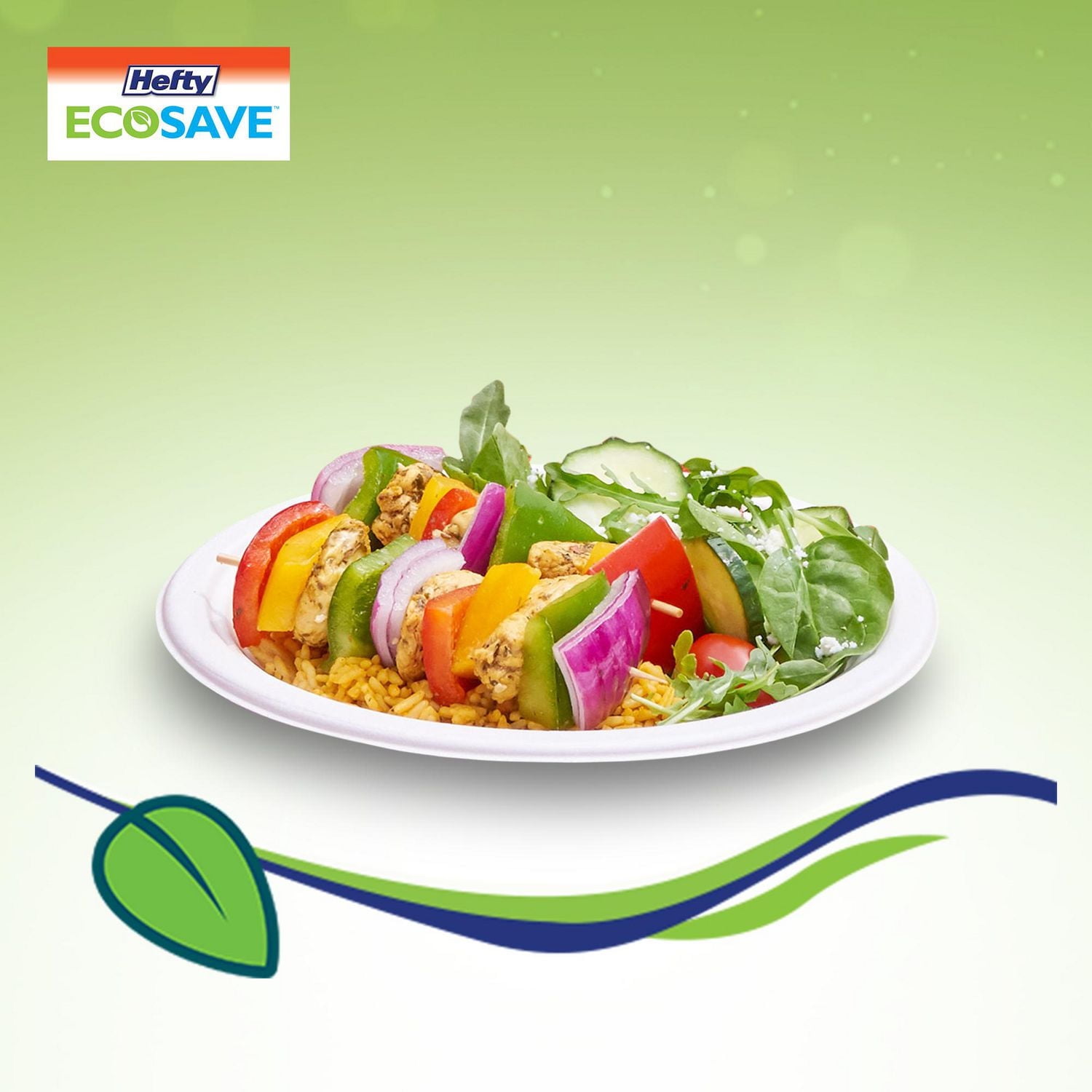 Hefty ECOSAVE 8.86" Lunch plates 100-count, Hefty ECOSAVE 8.86" Lunch plates 100-ct