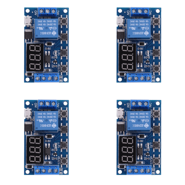 Módulo de relé de 1 canal Placa de alimentación de retardo de tiempos con pantalla LED para bricolaje(Micro)