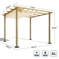 thumbnail image 5 of 10 ft. x 10 ft. Wood Grain Aluminum Outdoor Pergola with Beige Retractable Shade Canopy, 5 of 5