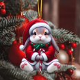 thumbnail image 2 of Christmas Ornament Colorful Bunny Santa Character Christmas Tree Decorations for Home Holiday Season Home Decor Party Supplies, 2 of 8