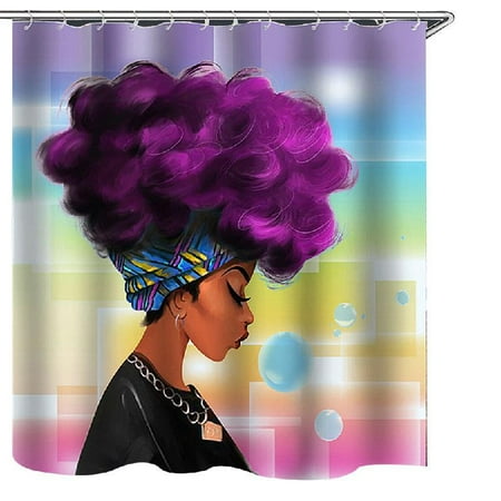

African Girl Woman Afro Hairstyle Explosion for Head Waterproof Polyester Fabric