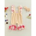 thumbnail image 4 of Arvbitana Baby Boy Girl Christmas Clothes Ruffle Sleeveless Romper Jumpsuit Playsuit  +Headband 2Pcs, 4 of 9