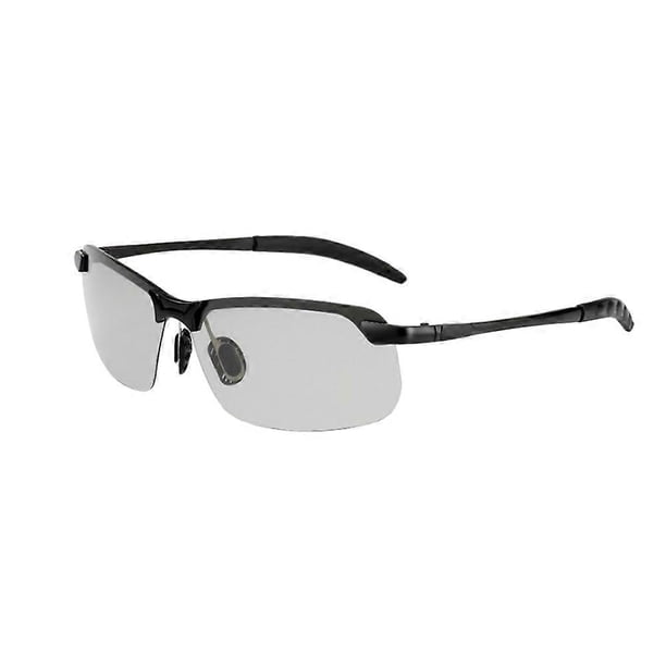Men Polarized Sunglasses Clip Drive Sunglasses Night Vision Goggles Resin Lenses Night Driving Glasses Large Size (Black Frame)