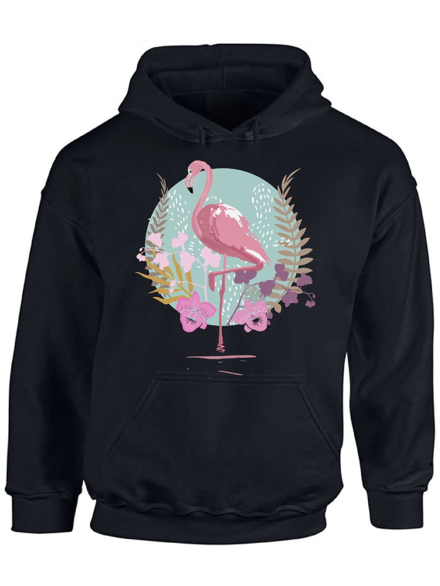 Awkward Styles Flamingo and Orchids Unisex Hoodie Pink Flamingo Hoodie for Him Flamingo Clothes Summer Hoodie for Women Flamingo Sweater for Men Gifts