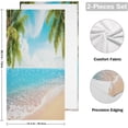 thumbnail image 2 of Palm Leaf Tropical Beach Kitchen Hand Towels, Summer Sandy Fingertip Bath Towels Ultra Soft and Absorbent, Decorative Face Towels Dish Washcloths, 2 PCS, 28.3"x 14.4", 2 of 5