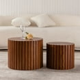 thumbnail image 4 of Tcbosik Nesting Coffee Tables Set of 2, 18.9" Round Coffee Table, Small Side Table, Modern Accent Tea Table for Living Room, Walnut, 4 of 8
