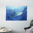 thumbnail image 1 of Shark Tapestry, Fish in the Exotic Ocean Dreamy Water with Surreal Color Underwater World Image, Wall Hanging for Bedroom Living Room Dorm Decor, 60W X 40L Inches, Violet Blue Grey, by Ambesonne, 1 of 2