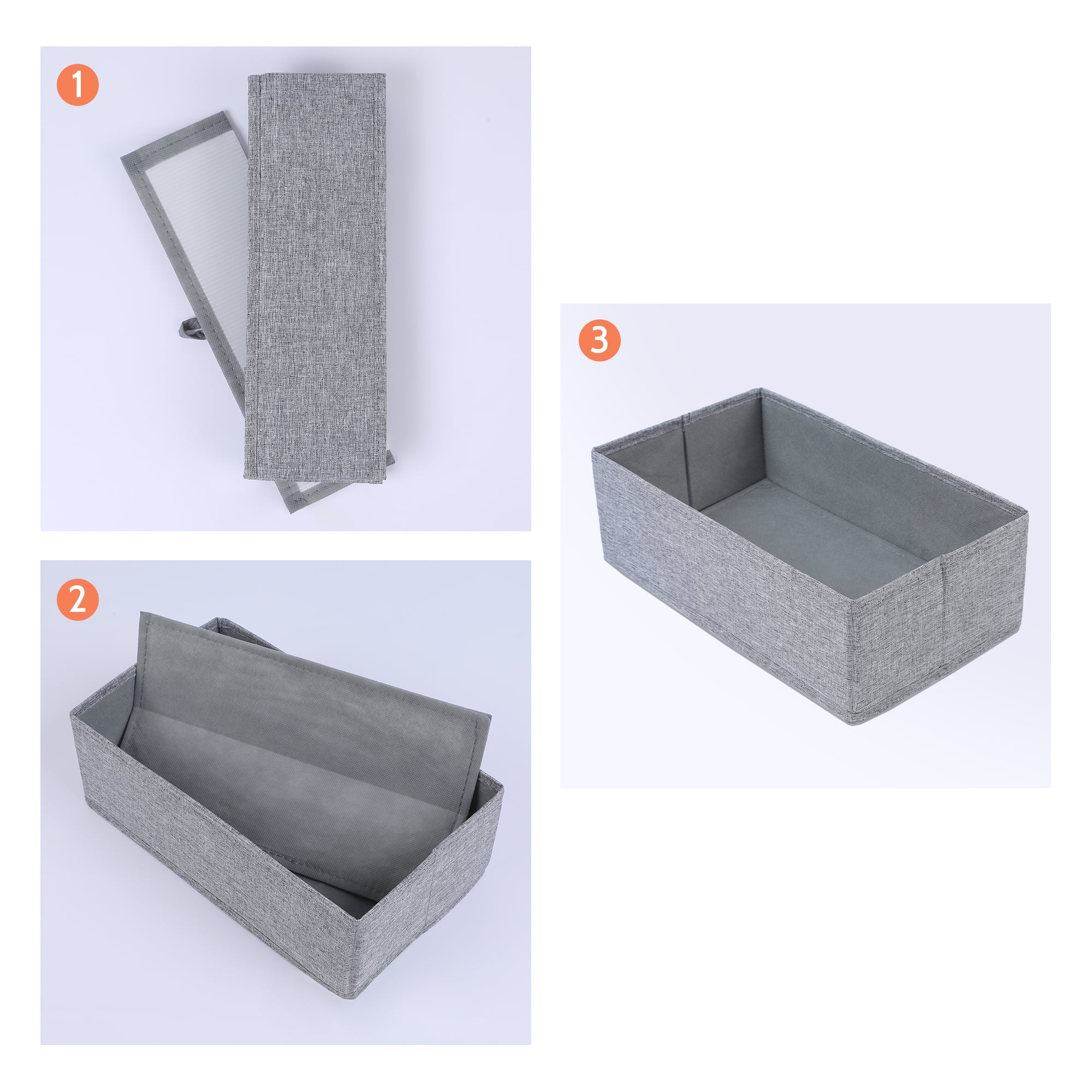 Unique Bargains Fabric Collapsible Storage Bin for Closet Organizers Gray 12"x7"x3.9"