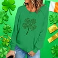 thumbnail image 5 of SELONE Sequin St Patricks Day Tops for Women Long Sleeve Crewneck Sweatshirt Patterned Pullover Raglan Clothes Blue 3XL, 5 of 5