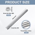 thumbnail image 2 of Uxcell Fully Threaded Rod M20 x 250 2.5mm Pitch 304 Stainless Steel With Screw Nut 2Pcs, 2 of 5
