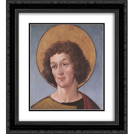 Hans Holbein the Younger 2x Matted 20x22 Black Ornate Framed Art Print 'Head of a Male Saint'