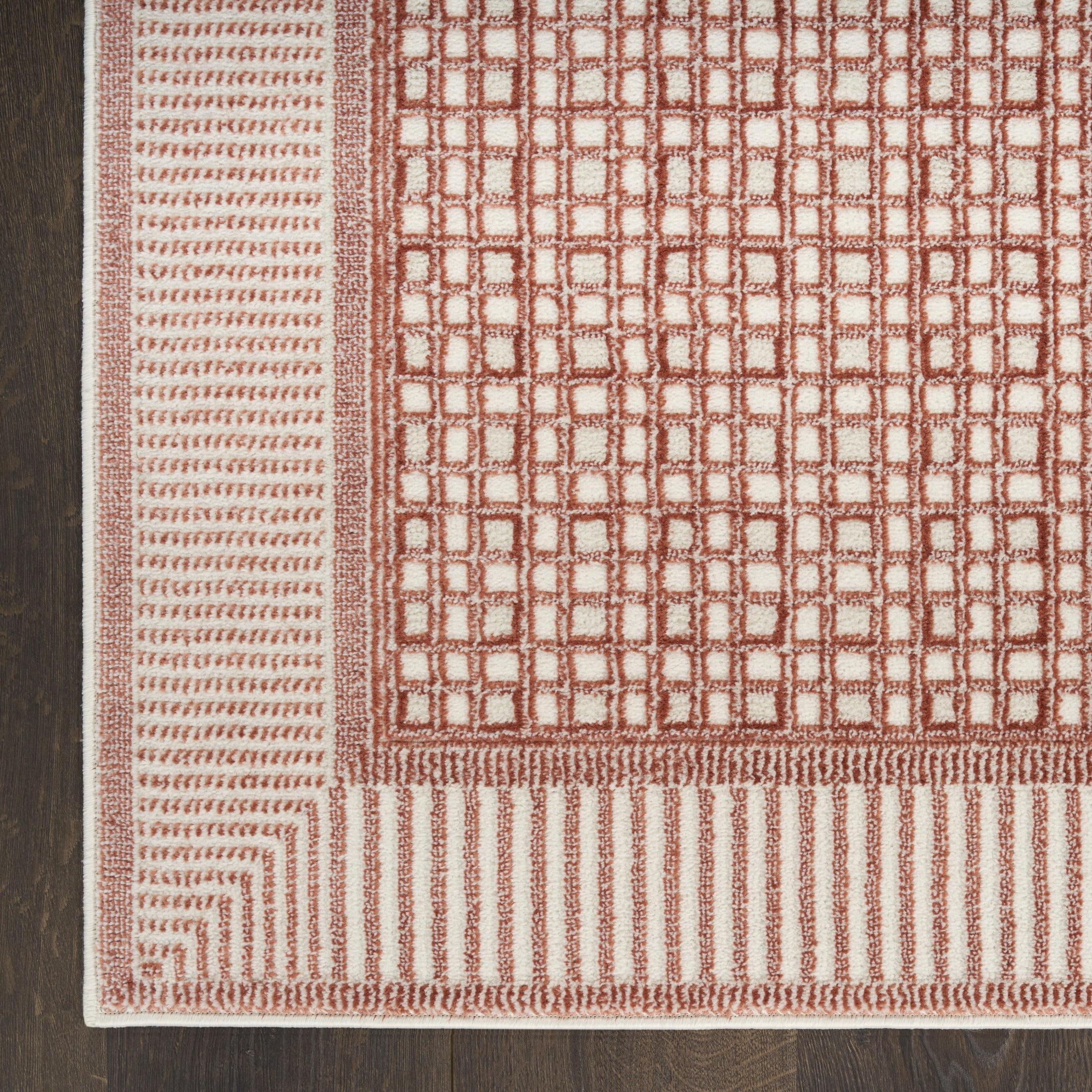 Nourison Nordic 2'2" x 7'6 Brick Ivory Modern Indoor Rug