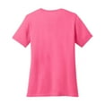 thumbnail image 5 of Port & Company Ladies Core Cotton V-Neck T-Shirt Neon Pink Medium, 5 of 5