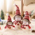 thumbnail image 4 of Fiudx Muñeco de Nieve con Caras Sonrientes, Gorros de Punto Suaves y Tiernos, Decoración Navideña, Ideal para Sala de Estar o Dormitorio, Regalo Navideño, 30 X 17 Cm., 4 of 6
