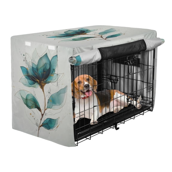 Qxltty Fantasy Flower Crate Cover Durable Oxford Cloth Pet Kennel Sunshade Universal Fit for 35in Wire Cage