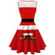 thumbnail image 3 of Lucakuins Vestido de mujer, vestido midi de encaje sin mangas con cuello redondo y estampado de estilo navideño para fiesta navideña Lucakuins  moda, 3 of 9