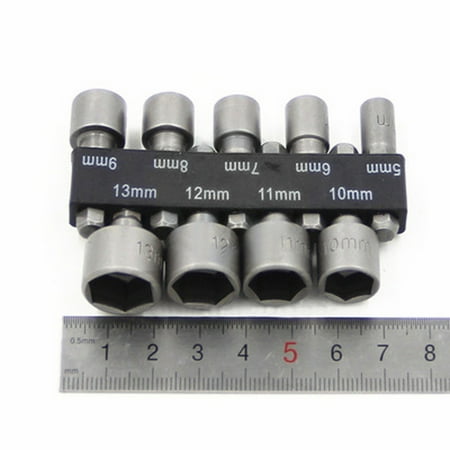 

9Pcs 1/4 Hex Power Nut Driver Socket Set Impact Drill Bits 5Mm To 13Mm