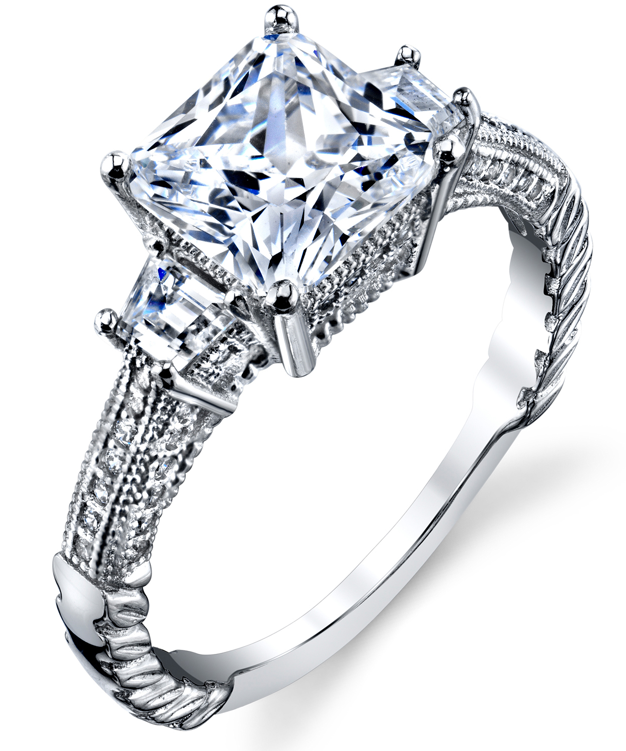 with zirconia all aroundvintage ringwedding ringzirconia ring Sterling silver ring-wedding band