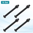 thumbnail image 3 of Uxcell 10 Ensembles M8x100mm Vis en Plastique Nylon Tête Ronde Boulons Phillips Écrous Hexagonaux Kit Assortiment de Rondelles, Fixations de Boulons à Filetage Complet pour Assemblage de Machine DIY, Noir, 3 of 7