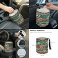 thumbnail image 7 of Renewold Car Seat Covers Full Set 14 PCS, with Steering Wheel Seat Belt Pads Coasters Waste Bin Armrest Pad Cup Holders Rearview Mirror Handbrake Cover Set, American Tribal Leopard Print Brown Teal, 7 of 7