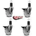 thumbnail image 2 of 4 Inch Nylon Swivel 1-5/8 Inch Expanding Stem Caster Set with Brake SCC, 2 of 2