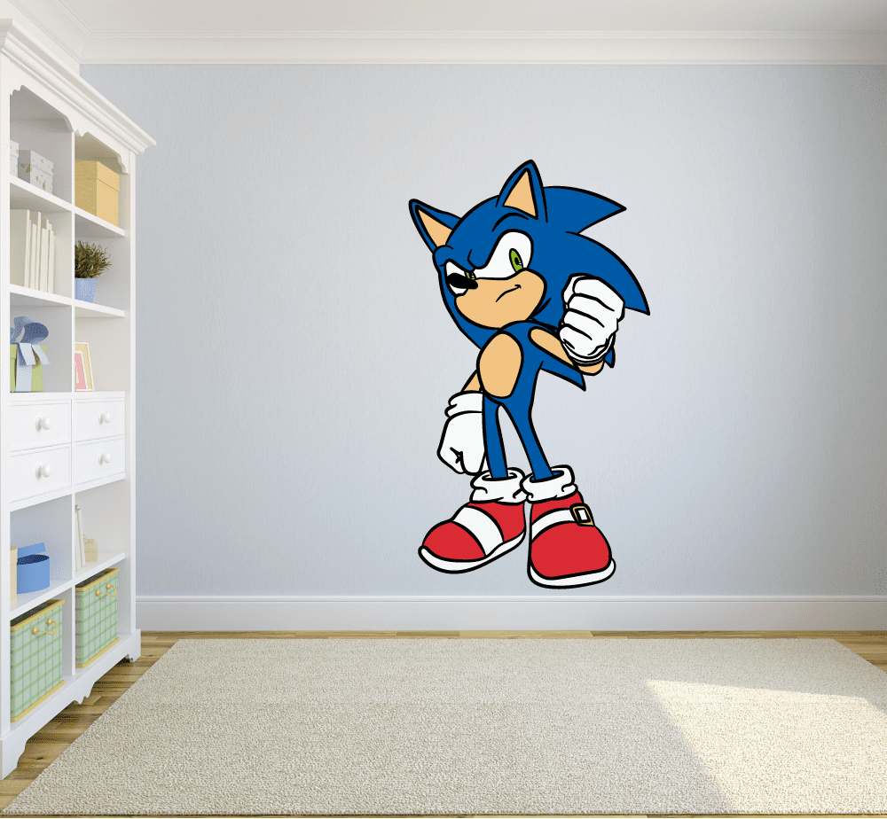 Sonic Hedgehog A Vinyl Sticker Sega Fun Car Wall Room Mirror Bin Window Decal