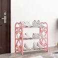 thumbnail image 6 of 3 Tier Plastic Shoe Rack Organizer, Stackable Entryway Shoe Storage for Bedroom Closet Garage, Ventilated Slatted Design Holds Men Women Kids Shoes and Keeps Floor Tidy, 6 of 8