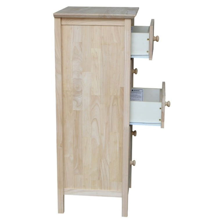 International Concepts Solid Wood Traditional 5 Drawer Lingerie Chest for Bedroom Walmart