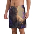 thumbnail image 2 of Fotbe Purple Flower Lazy Cat Trajes de Baño Estampados para Hombre, Shorts de Verano de Secado Rápido, Ropa de Playa, Bañadores-Medium, 2 of 6