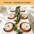 thumbnail image 5 of Orange Geometric Round 15 Inch Placemats Set of 6, Ombre Modern Abstract Art HeatResistant Non Slip Place Mats for Dining Table, Wipeable Braided Kitchen Table Mats for Housewarming, 5 of 9