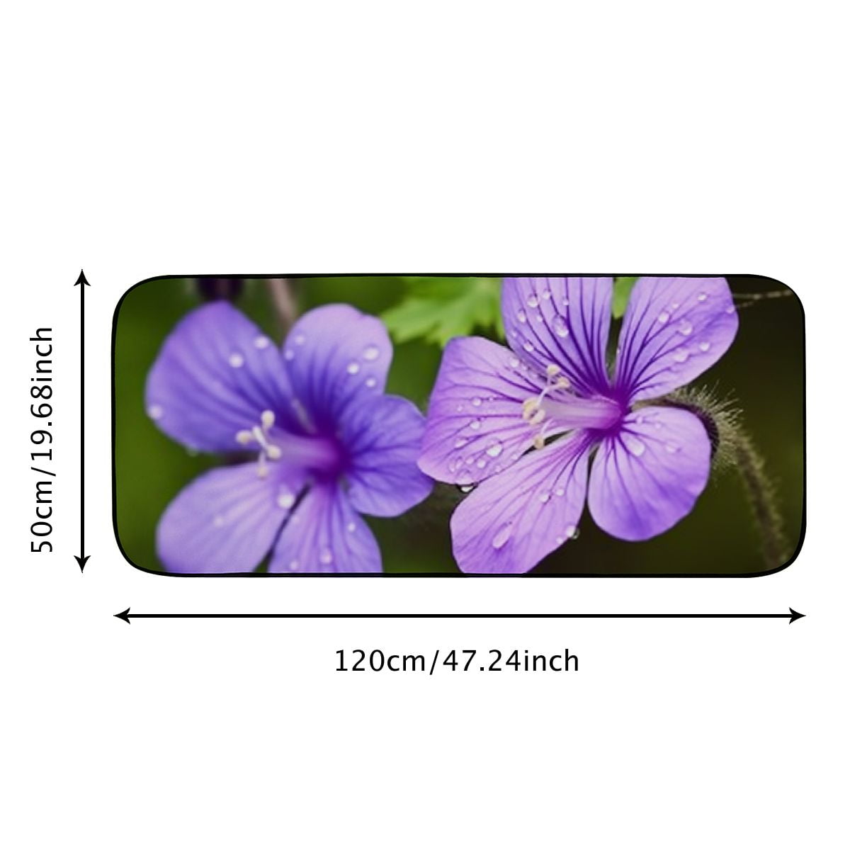 Qinduosi Decorative Door Mat, Door Mat with Non-Slip Rubber Backing, Cleaning, Traps Dirt, for Entry, Patio, Garage- Cranesbill Bloom Plant Nature 19.68*47.24 in