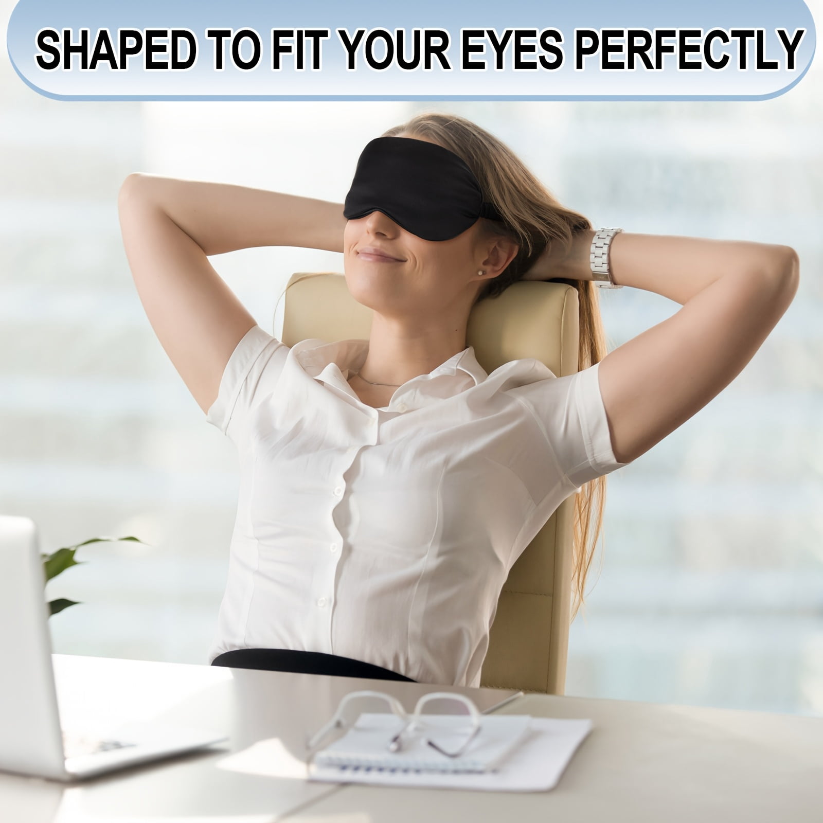 24 Pcs Satin Sleep Eye Mask with Adjustable Elastic Band,Unisex for Navy Blue Black Pink Gray,Soft Breathable Light Blocking Sleeping Mask for Plane Train Travel Nap Office Home Use