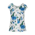 thumbnail image 2 of Ganfancp Women's Short Sleeve Round Neck Tops Colorful Floral Pleated Printed Loose Top Blouse, Sizes S-5XL, 2 of 5