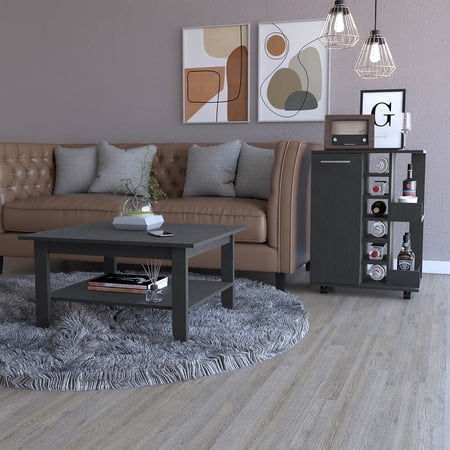 FM FURNITURE Payson 2 Piece Living Room Set Black Engineered Wood FM FURNITURE Payson 2 Piece Living Room Set Black Engineered Wood