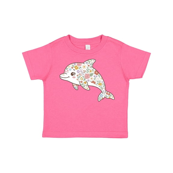 Inktastic Cute Flowered Dolphin Girls Toddler T-Shirt