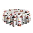 thumbnail image 5 of White Christmas Santa Pattern Round Tablecloth 60"x60",Wrinkle Wipeable Table Cloth for Kitchen Dining Room Picnic Patio Party, 5 of 6
