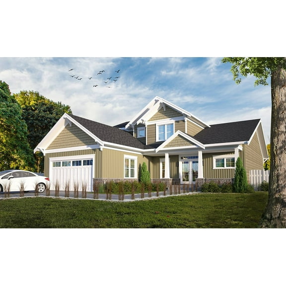 728-3616: Craftsman Country 4 Bed, 4 Bath Luxury Home Plan, 2614 Sq Ft: Full Blueprints with License to Build by Home Plan Marketplace - Lesuto