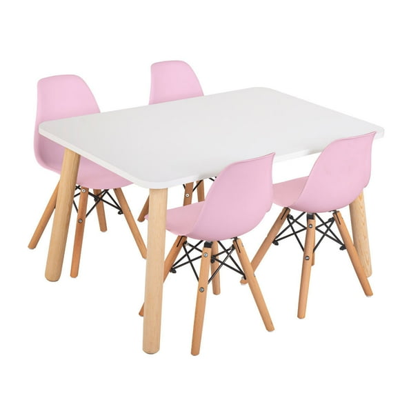 Mesa Rectangular - Cuatro sillas Berlín (Rosa)