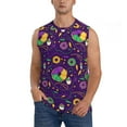 thumbnail image 2 of Goofa Mardi Gras and Donuts Printed Men's Sleeveless T-Shirt - Athletic Gym Workout Tank Top for Men - Moisture-Wicking, UPF 30+ Quick-Dry Muscle Tee-Medium, 2 of 8