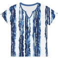 thumbnail image 4 of Zorckvet Shirts for Women Loose Fit Tunic Tops Short Sleeve Printed Casual Trendy Ladies Blouses V Neck, 4 of 6