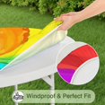 thumbnail image 5 of Rainbow Tie Dye Spiral Pattern Round Fitted Tablecloth with Elastic Edge,Dining Table Cover Waterproof,Outdoor Round Tablecloth for Camping,Dining,Indoor and Outdoor, 5 of 7