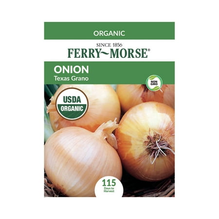 Ferry-Morse 500MG Organic Onion Texas Grano Perennial Vegetable Seeds, Full Sun