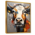 thumbnail image 2 of Designart "Urban Pop Art With A Cow I" Animals Cow Floater Framed Canvas Wall Art, 2 of 5