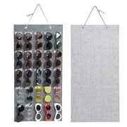 ANANJING VONTER Sunglasses Organizer Storage, Hanging Wall Pocket Glasses Organizer - 25 Felt Slots Sunglass Organizer Holder Eyeglass Display with Sturdy Rope