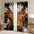 thumbnail image 2 of Homewish Highland Cow Curtains Pack of 2 (42x84 Each) for Children Teens,Animal Print Curtains Blackout,Farmhouse Animal Bedroom Curtains,Breathable Home Decor, 2 of 6